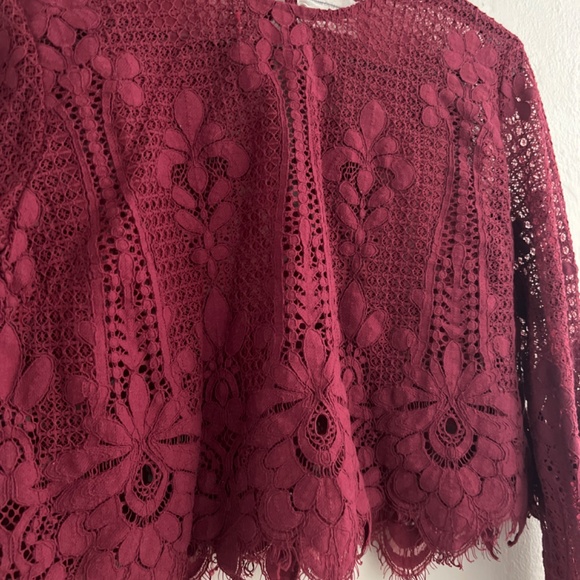 Urban Outfitters maroon lace top, size small - Picture 2 of 4